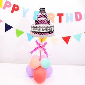 [피앤비유니티] 케익풍선 풍선센터피스 핑크 생일풍선 생일장식 파티풍선 파티장식