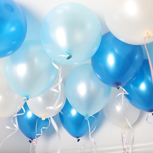 [피앤비유니티]풍선 30cm 펄블루 혼합풍선30입 생일장식 파티장식 생일파티용품 파티풍선